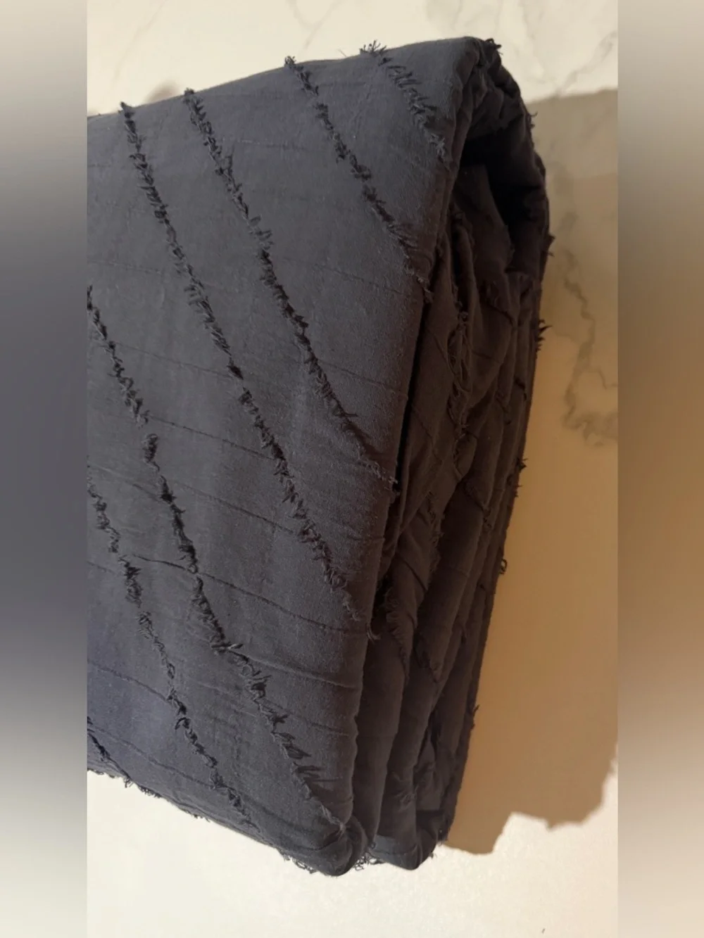 UO Home Black Duvet Cover Textured 100%Cotton